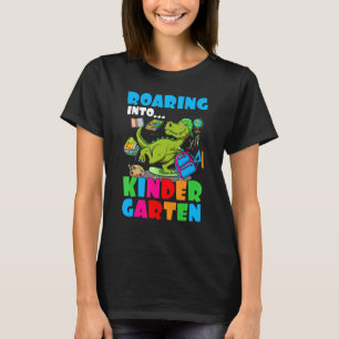 Roaring Into Kindergarten 2 Dinosaur Kids Back To T-Shirt