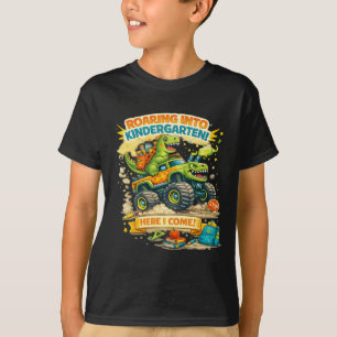 Roaring Into Kindergarten Dino TruckT-Shirt T-Shirt