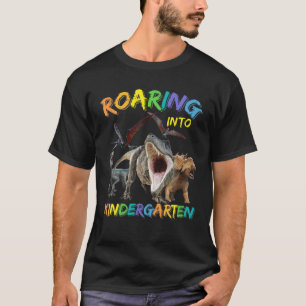 Roaring Into Kindergarten Dinosaur Back To School T-Shirt