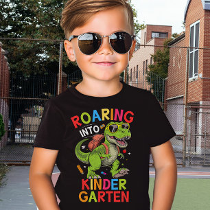 Roaring into Kindergarten Dinosaur – School T-Shirt