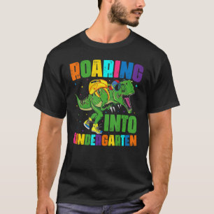 Roaring Into Kindergarten Rex Boys Back To School T-Shirt