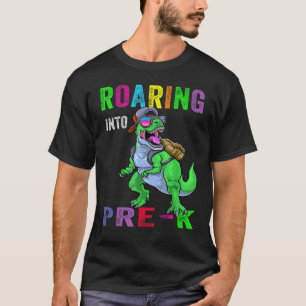 Roaring Into Pre K Dinosaur 1st Day Back To School T-Shirt
