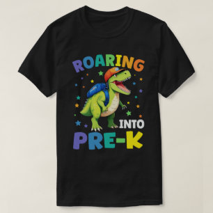 Roaring Into Pre-K Dinosaur T Rex Back To School   T-Shirt