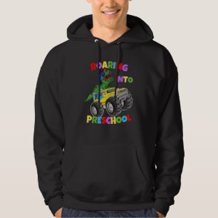 Roaring into Preschool Monster Truck Dinosaur T Re Hoodie