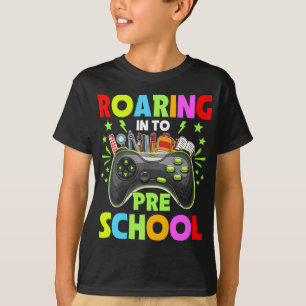 Roaring Into Preschool Teacher Pre K Back to T-Shirt