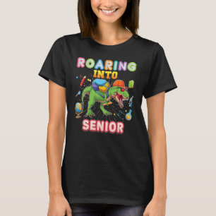 Roaring Into Senior Dinosaur Rex Sausus Back To Sc T-Shirt
