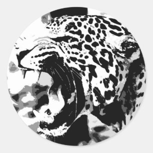 Roaring Jaguar Classic Round Sticker