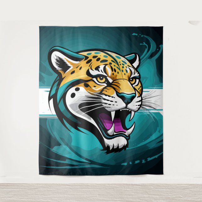 Roaring Jaguars: Unleash the Beast Within Tapestry (Front)