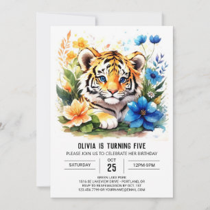 Roaring Jungle Tiger Boy Birthday Invitation