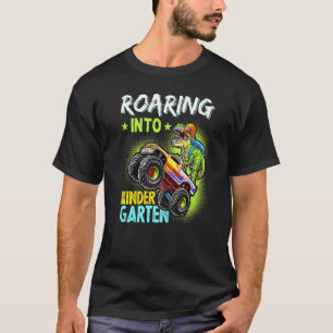 Roaring Kindergarten Dinosaur Monster Truck Back T T-Shirt