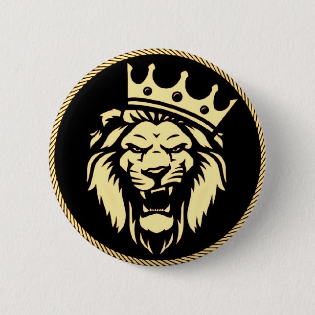 Roaring King Lion Button (Front)