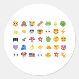 Roaring Kitty 35 Emoji Timeline GME MOASS DFV meme Classic Round Sticker