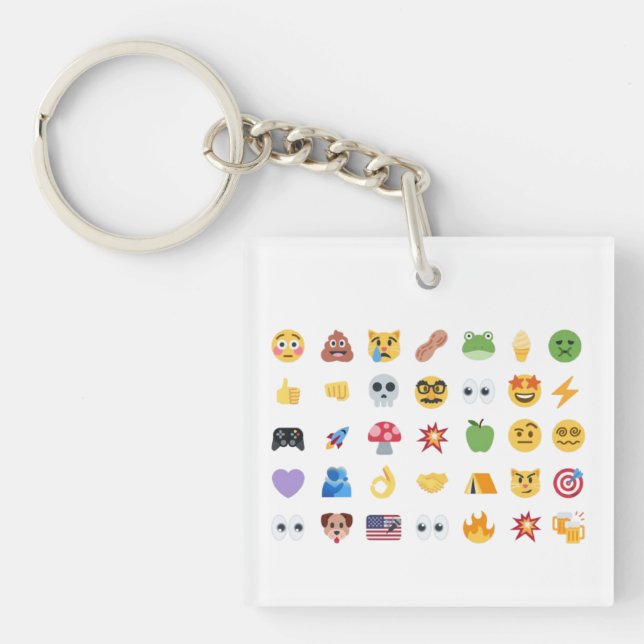 Roaring Kitty 35 Emoji Timeline GME MOASS DFV meme Keychain (Front)