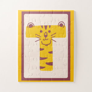 🐅Roaring Letter "T" Tiger Alphabet Art Print Jigsaw Puzzle