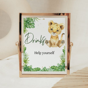 Roaring Lion Baby Shower Drinks Poster