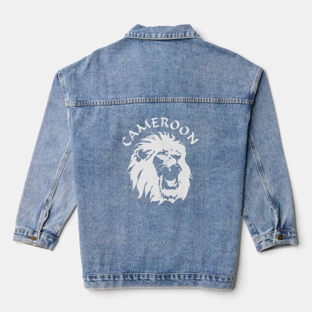 Roaring Lion Face - Cameroon Denim Jacket (Back)
