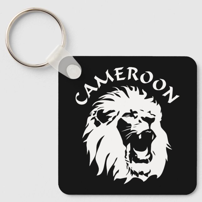 Roaring Lion Face - Cameroon Keychain (Front)