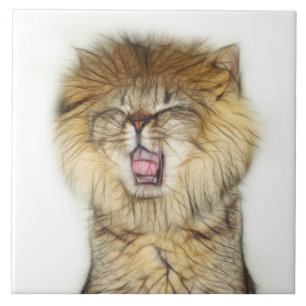 Roaring lion kitten tile