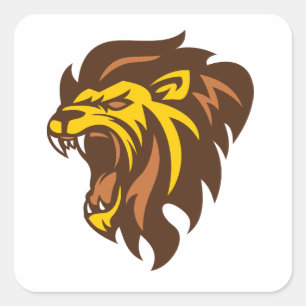 Roaring Lion of Courage Square Sticker