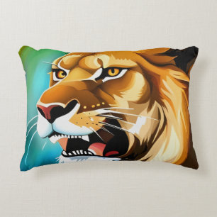 Roaring Lion Side Posed Portrait-57566 Accent Pillow