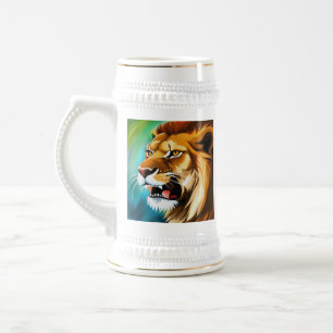 Roaring Lion Side Posed Portrait-57566 Beer Stein