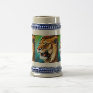 Roaring Lion Side Posed Portrait-57566 Beer Stein
