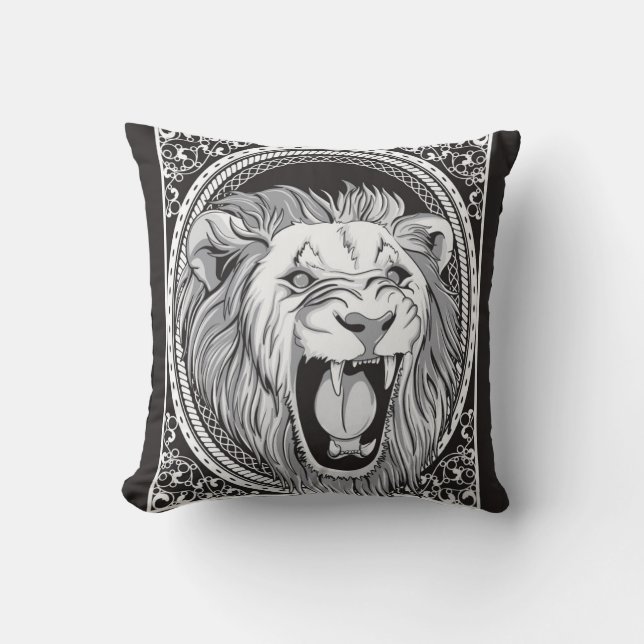 ROARING LION THROW PILLOW (Front)