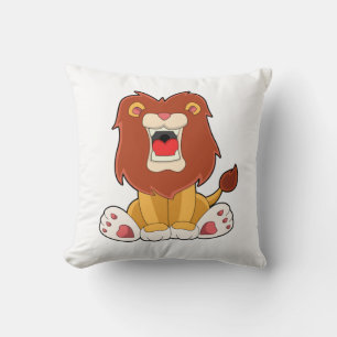 Roaring lion throw pillow