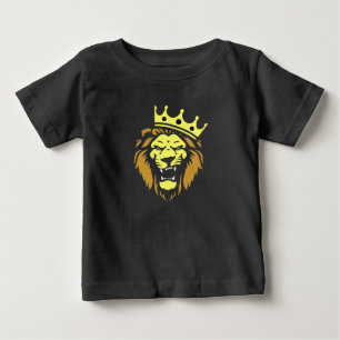 Roaring lion with crown baby T-Shirt