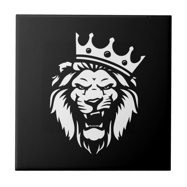 Roaring lion with crown tile (Front)