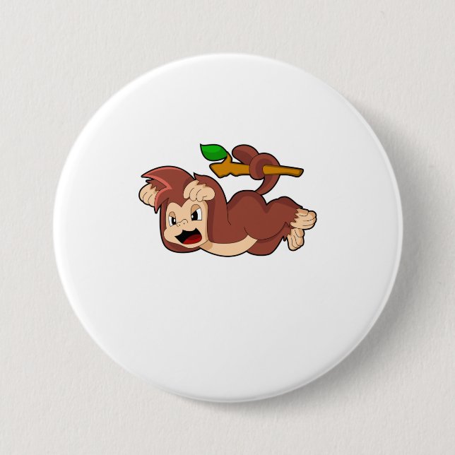 Roaring Monkey 3 Inch Round Button (Front)