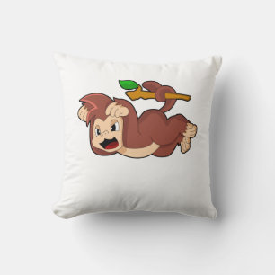 Roaring Monkey Throw Pillow