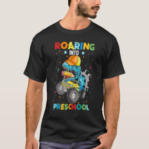 Roaring Preschool Dinosaur Monster Truck Back to S T-Shirt