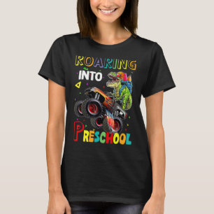 Roaring Preschool Dinosaur Monster Truck Back To S T-Shirt