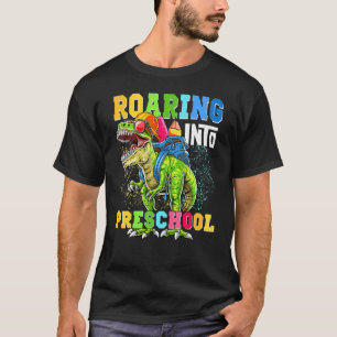 Roaring Preschool Dinosaur Rex Back To School Boys T-Shirt