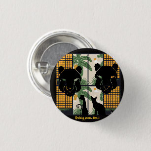 Roaring Pumas Hearts  1 Inch Round Button