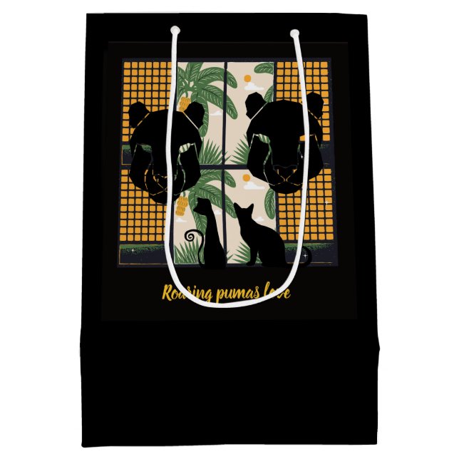 Roaring Pumas Hearts  Medium Gift Bag (Back)
