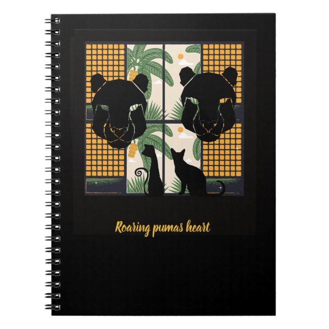 Roaring Pumas Hearts  Notebook (Front)