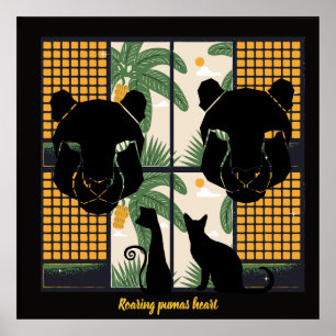 Roaring Pumas Hearts  Poster