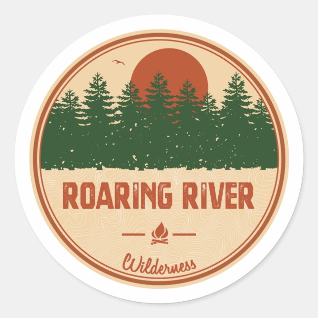 Roaring River Wilderness Classic Round Sticker (Front)