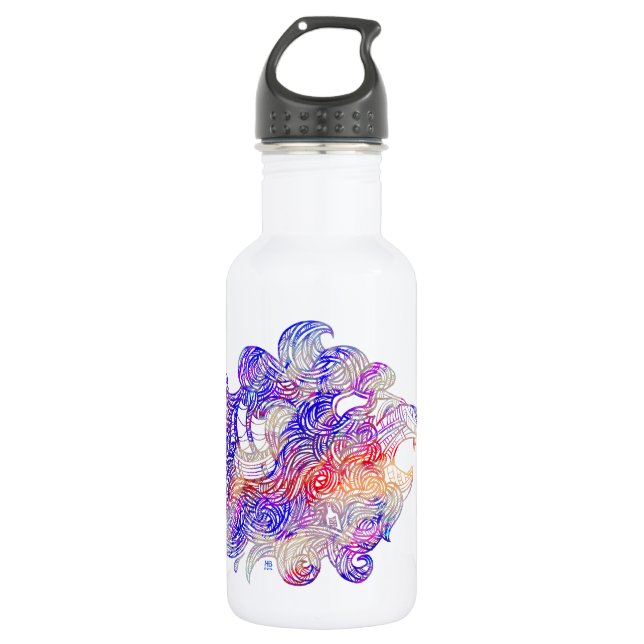 Roaring Sea Lion Intricate illustration 532 Ml Water Bottle (Front)