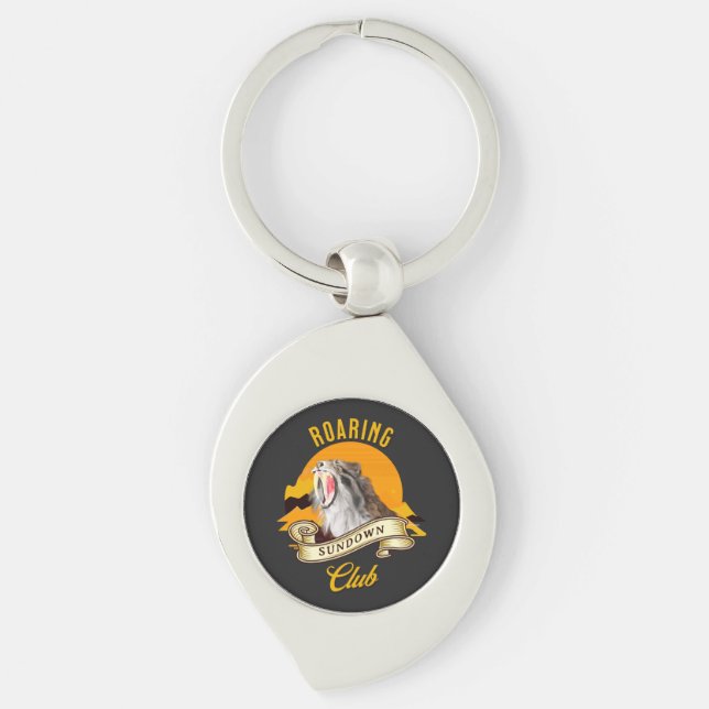 Roaring Sundown Club Sabertooth Tiger Keychain (Front)