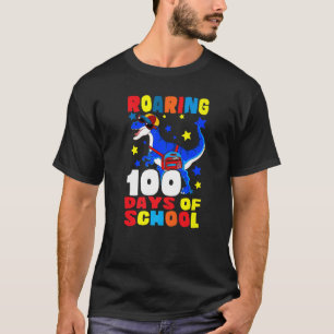 Roaring Through 100 Days of School Dinosaur Boys T-Shirt