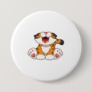 Roaring tiger 3 inch round button