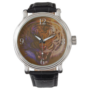 Roaring Tiger Face Big Cat India Wildlife Watch
