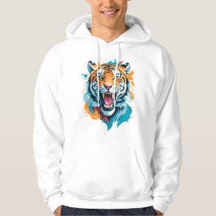 Roaring Tiger Face Hoodie
