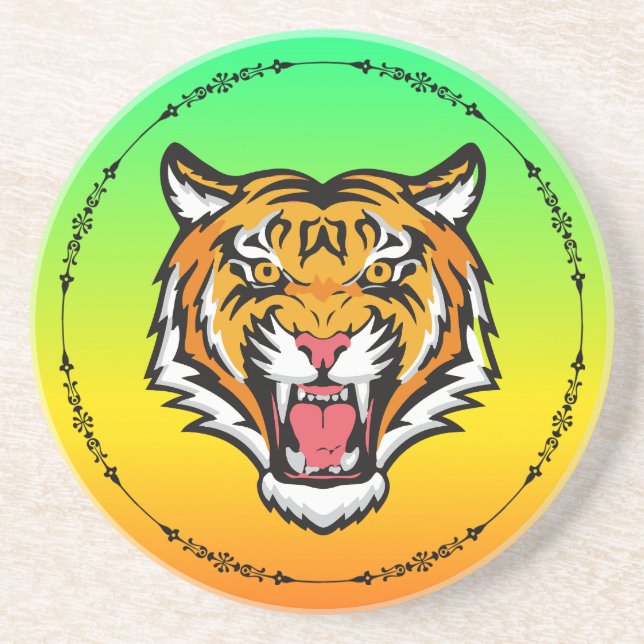 Roaring Tiger Head-25818 Coaster (Front)