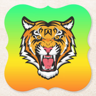 Roaring Tiger Head-25818 Paper Coaster