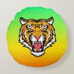 Roaring Tiger Head-25818 Round Pillow