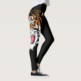 Women Running Leggings Tiger, Tiger Om Printed Leggings